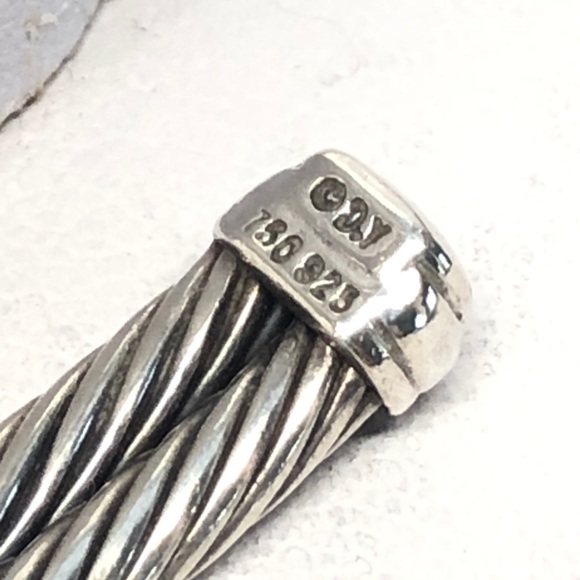 David Yurman Diamond X Double Cable Cuff Bracelet .925 / 18K - Picture 8 of 11